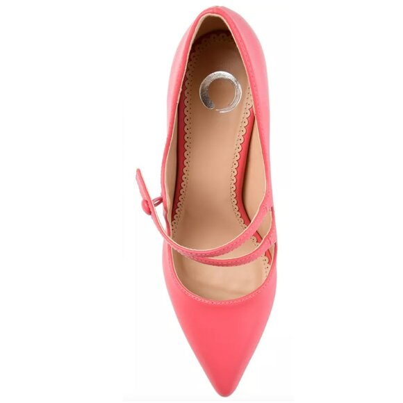 Journee Collection Pumps, Mary Jane Style | Make Coral Pink Your POP of color - Picture 2 of 11